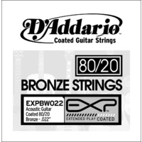 D'Addario EXP Coated 80/20 Bronze Acoustic Guitar Single String .022