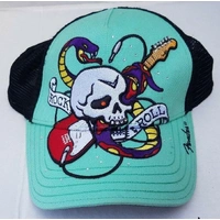 Fender Custom Shop Cap Hat Skull Guitar Snake Rock Roll Stitch Embroidered