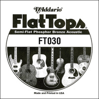 D'Addario FT030 Semi-Flat Phosphor Bronze Acoustic Guitar Single String, .030