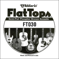 D'Addario FT030 Semi-Flat Phosphor Bronze Acoustic Guitar Single String, .030