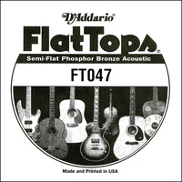 D'Addario FT047 Semi-Flat Phosphor Bronze Acoustic Guitar Single String, .047