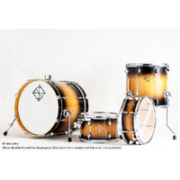 Dixon Fuse Maple 418 Series 4-Pce Drum Kit with Hardware Nat Black Fade