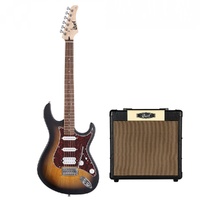 Cort G110 OPBS Electric Guitar Sunburst c/w Cort CM15R 15W Guitar Amp