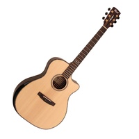 Cort GA-PF CW Bevel Acoustic or Electric Guitar Natural Gloss LR Baggs Pickup