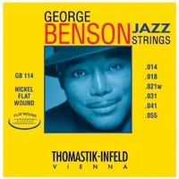 Thomastik-Infeld GB114 Jazz Guitar Strings: George Benson  - Nickel Flatwound 
