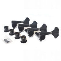 Gotoh GB707 Series Electric Bass Guitar Tuning Machines in Black Chrome Finish (4-inline)