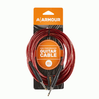 Armour GC20R 20 Foot Guitar Cable  - Transparent Red