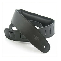 DSL Padded Garment Leather Guitar Strap 2 1/2" Black/Black Hand Made Australia