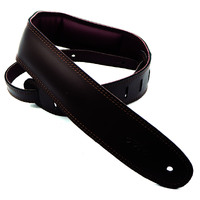 DSL 2.5" Padded Garment Saddle Brown/Brown Leather Guitar Strap