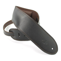 DSL3.5" Padded Garment Leather Guitar Strap Black/Brown