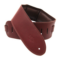 DSL 3.5" Padded Garment Leather Guitar Strap - Maroon / Brown
