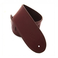 DSL Garment Leather Guitar Strap 3 1/2" Rolled Edge Maroon / Brown