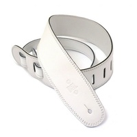 DSL Premium Leather Guitar Strap Limited Edition 2.5" Triple Garment White