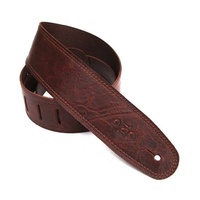 DSL Premium Leather Guitar Strap Distressed Brown 2.5 inches Hand Made Australia