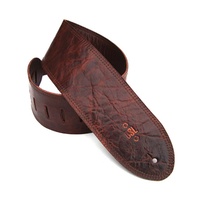 DSL Premium Leather Guitar Strap Distressed Brown 89mm 3.5" Hand Made Australia