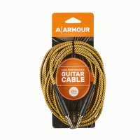 Armour GW20G 20 Foot Guitar Instrument Cable  - Woven  Gold Rope
