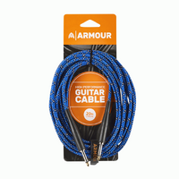 Armour GW20G 20 Foot Guitar Instrument Cable  - Woven Blue Python