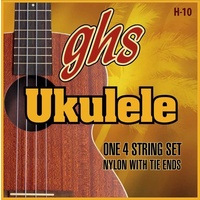 GHS H-10 Nylon Ukulele Strings, Soprano / Concert, Black Nylon