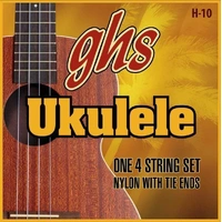 GHS H-10 Nylon Ukulele Strings, Soprano / Concert, Black Nylon