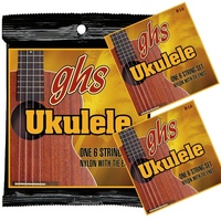 3 sets GHS Lili'u Black Nylon/Silverwound Ukulele Strings Tenor 6-String Set