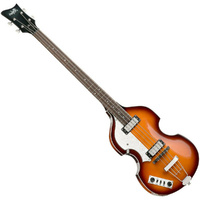 Hofner Ignition Beatle Violin Bass Guitar - Sunburst Left Handed w/Case