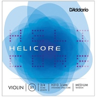 D'Addario Helicore 3/4 Size Violin Strings Set Medium Tension H310 3/4M