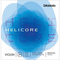 D'Addario Helicore Violin Set Strings 3/4 Size Medium Tension Full Set