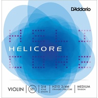 D'Addario Helicore Violin Set Strings 3/4  Size Medium   Tension  Full Set