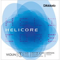 D'Addario Helicore Violin Single Aluminum Wound E String, 4/4 Scale, Medium Tension