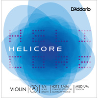 D'Addario Helicore Violin Single A String, 1/4 Scale, Medium Tension