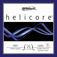 D'Addario Helicore Cello Single A String 1/8 Scale Medium Tension