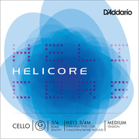 D'Addario Helicore Cello Single G String, 3/4 Scale, Medium Tension