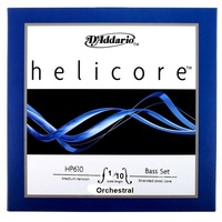D'Addario Helicore Double Bass Strings Set, 1/10  Scale Orchestral Medium  H610 