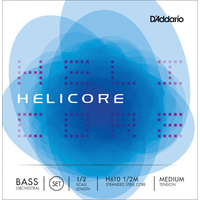 D'Addario Helicore Orchestral Bass String Set, 1/2 Scale, Medium Tension