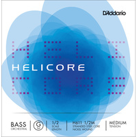 D'Addario Helicore Orchestral Bass Single G String, 1/2 Scale, Medium Tension