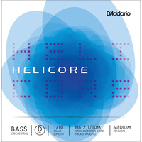 D'Addario Helicore Orchestral Bass Single D String, 1/10 Scale, Medium Tension