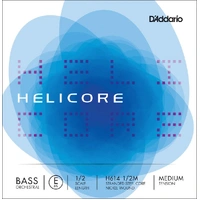 D'Addario Helicore Orchestral Bass Single E String, 1/2 Scale, Medium Tension