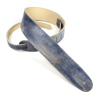 DSL Garment Premium  Exotic  Leather Strap 2.5" Hand Dyed Blue Made in Australia