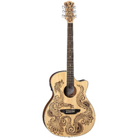 Luna Henna Dragon Acoustic-electric Guitar - Satin Natural