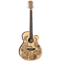 Luna Henna Dragon Acoustic-electric Guitar - Satin Natural