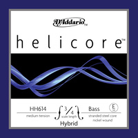 D'Addario Helicore Hybrid Bass Single E String, 3/4 Scale, Medium Tension