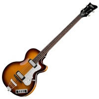 Hofner Ignition Club Bass - Sunburst Hollow Body with Hard Case