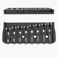 Hipshot 41080B 8-String Fixed Guitar Bridge, 0.125 Floor Height, Black New