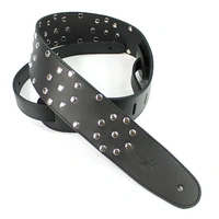 DSL Tribute Polka Dot Black/Black 2.5 inches Leather Guitar Strap