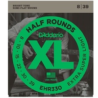 D'Addario HR330 Semi Flat Wound Jazz  Electric Guitar Strings 8 - 39