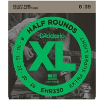 D'Addario HR330 Semi Flat Wound Jazz  Electric Guitar Strings 8 - 39
