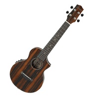 Ibanez UEW13MEE Acoustic Electric Concert Ukulele, Dark Brown Open Pore
