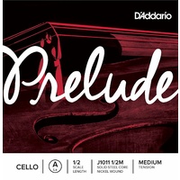 D'Addario Prelude Cello Single A String 1/2 Scale, Medium Tension