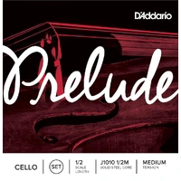 D'Addario Prelude Cello String Set, 1/2 Scale, Medium Tension