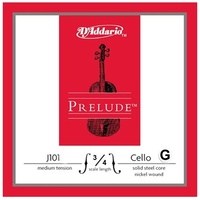 D'Addario Prelude Cello Single G String 3/4 Scale, Medium Tension 